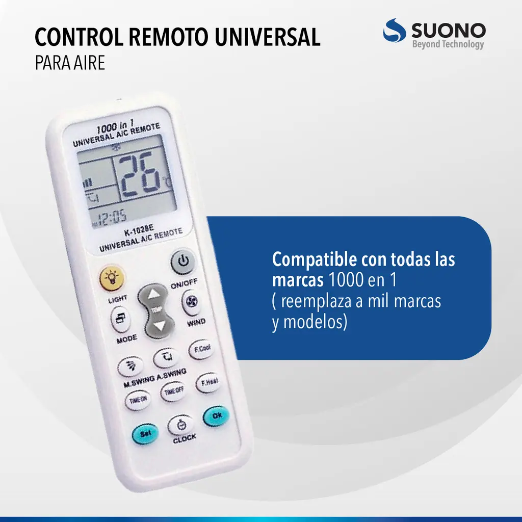 control remoto universal aire acondicionado