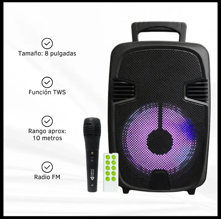 Parlante Bluetooth 8" Oryx