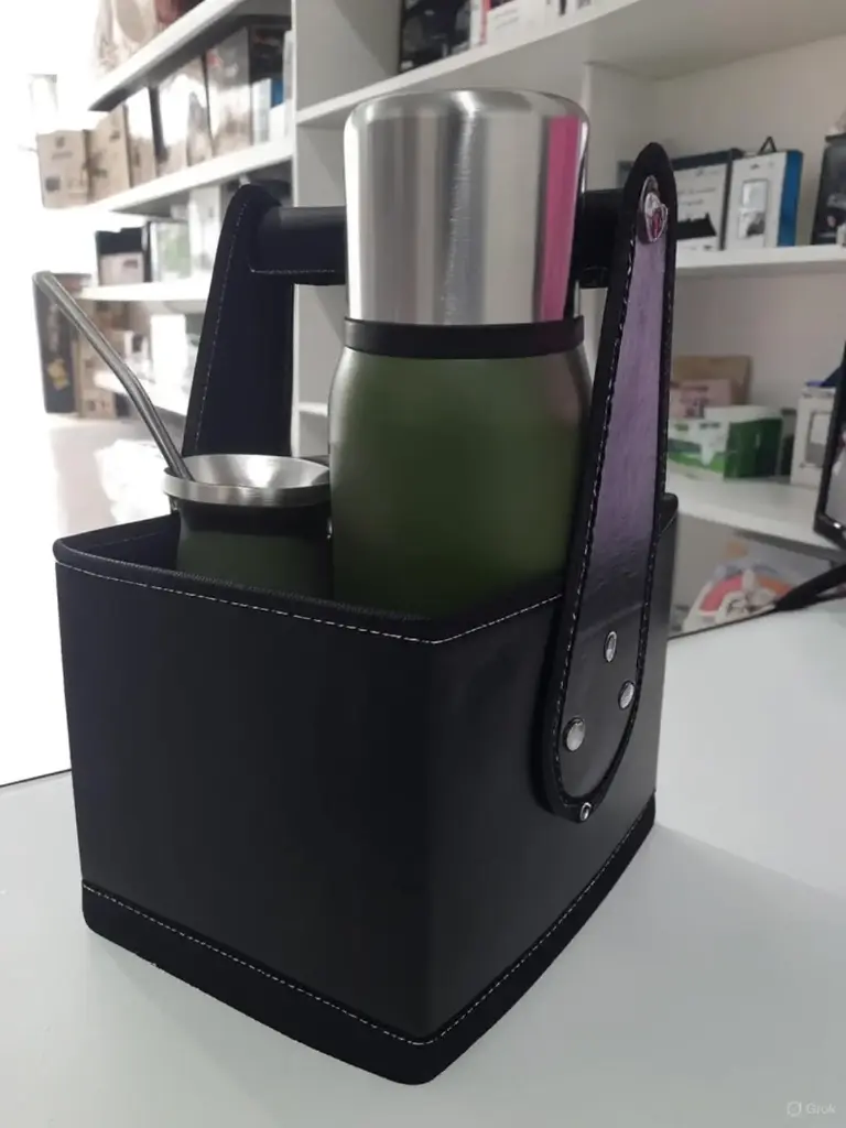 Canasto matero de cuero