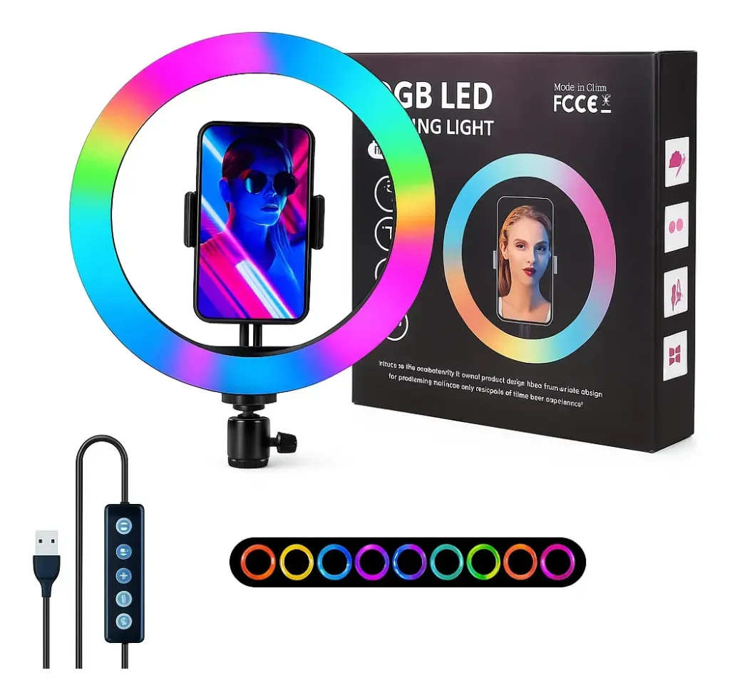 ARO DE LUZ 26CM + TRIPODE 2M