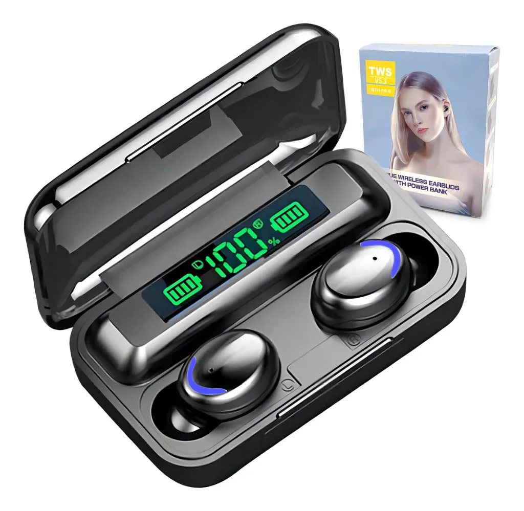 Auriculares Inalambricos Bluetooth F9-5 TWS Gamer Power Bank Resistentes Al Agua