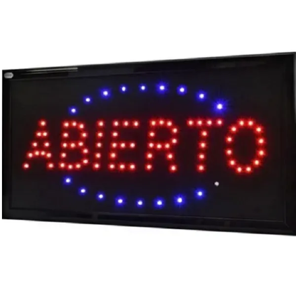 Cartel led luminoso ABIERTO